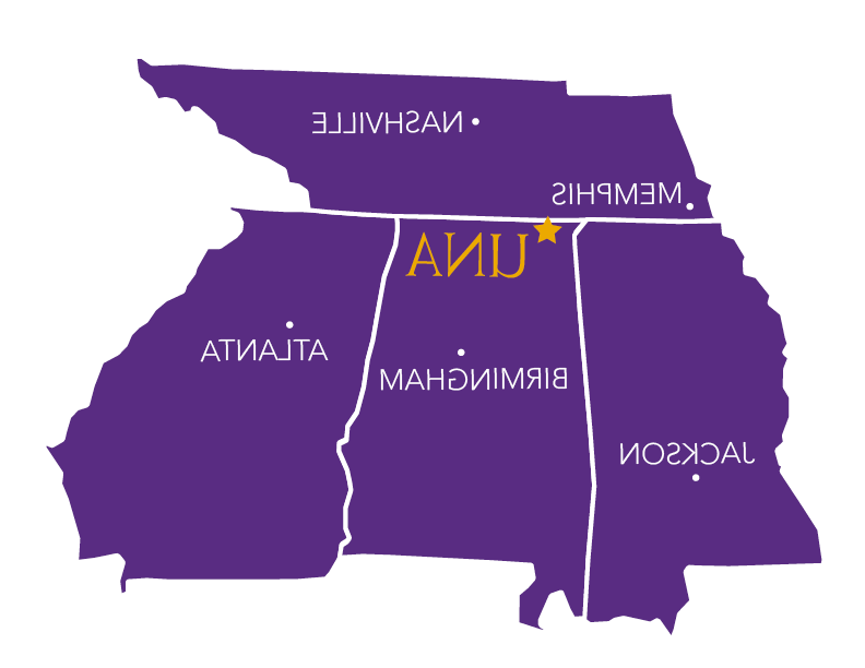 Map of University of North Alabama Campus